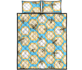 Bee honeycomb pattern Quilt Bed Set