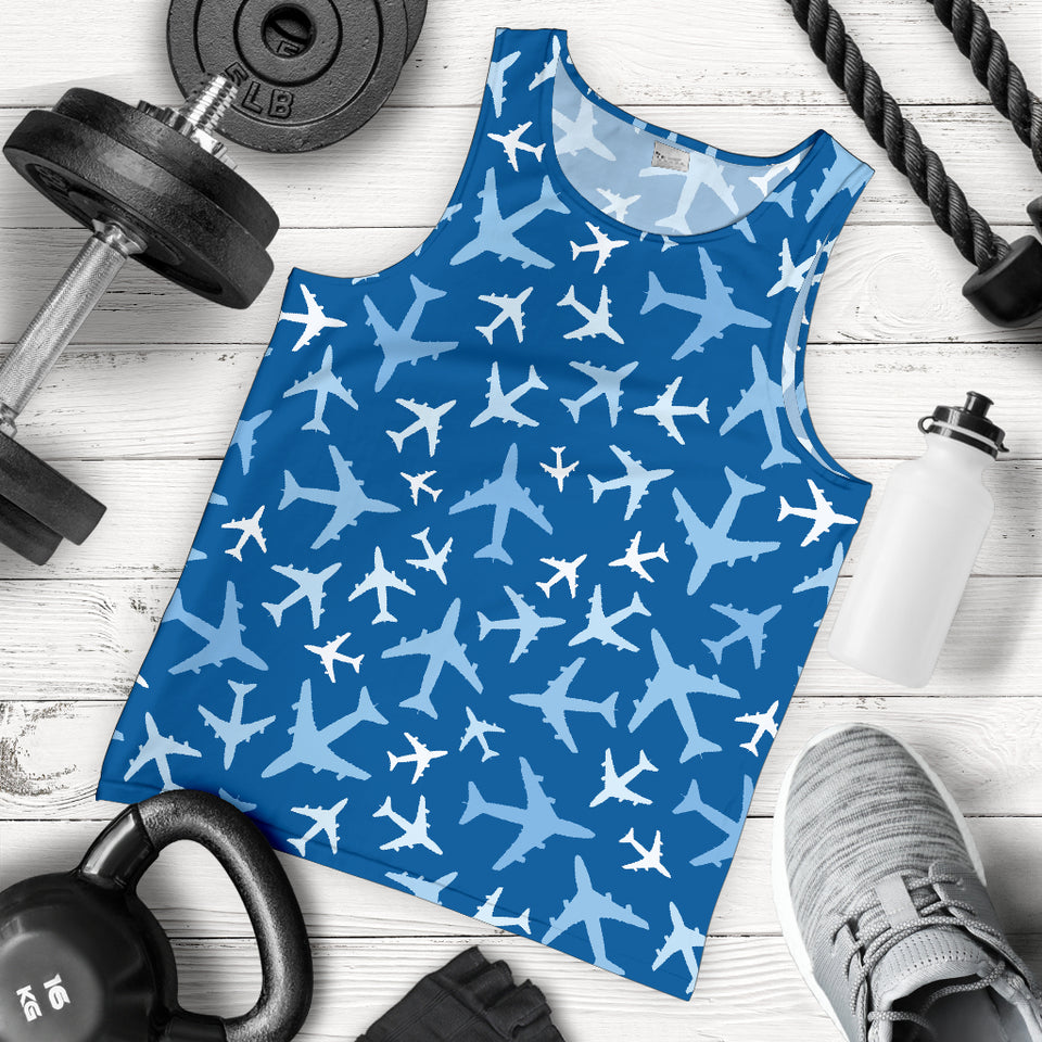 Airplane pattern in the sky Men Tank Top