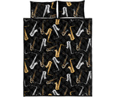 saxophone design pattern Quilt Bed Set