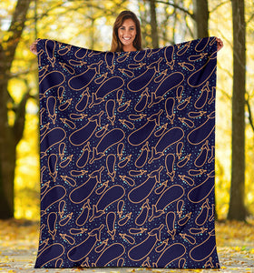 Eggplant Pattern Print Design 04 Premium Blanket