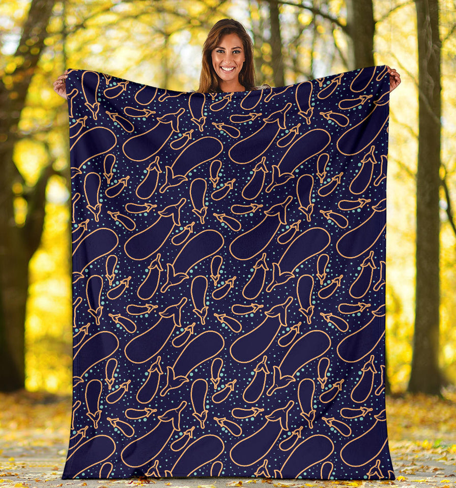 Eggplant Pattern Print Design 04 Premium Blanket