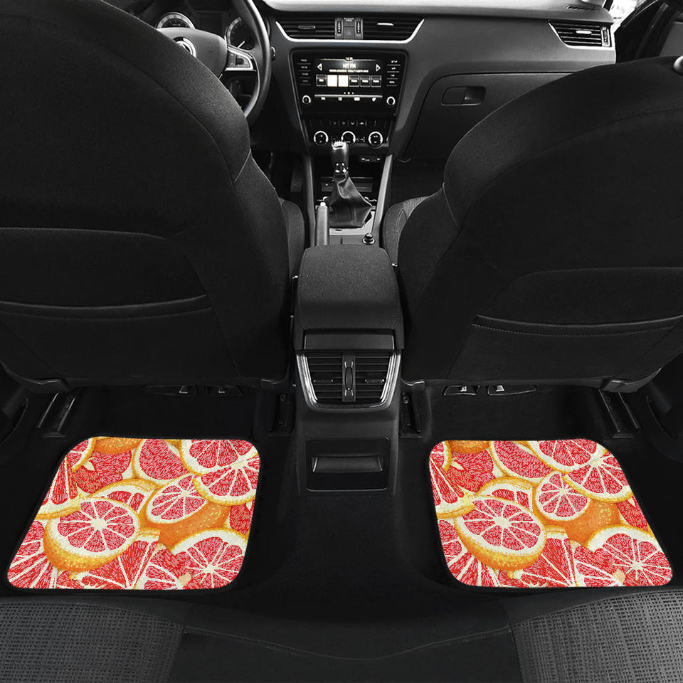 Tropical Grapefruit Pattern Front And Back Car Mats