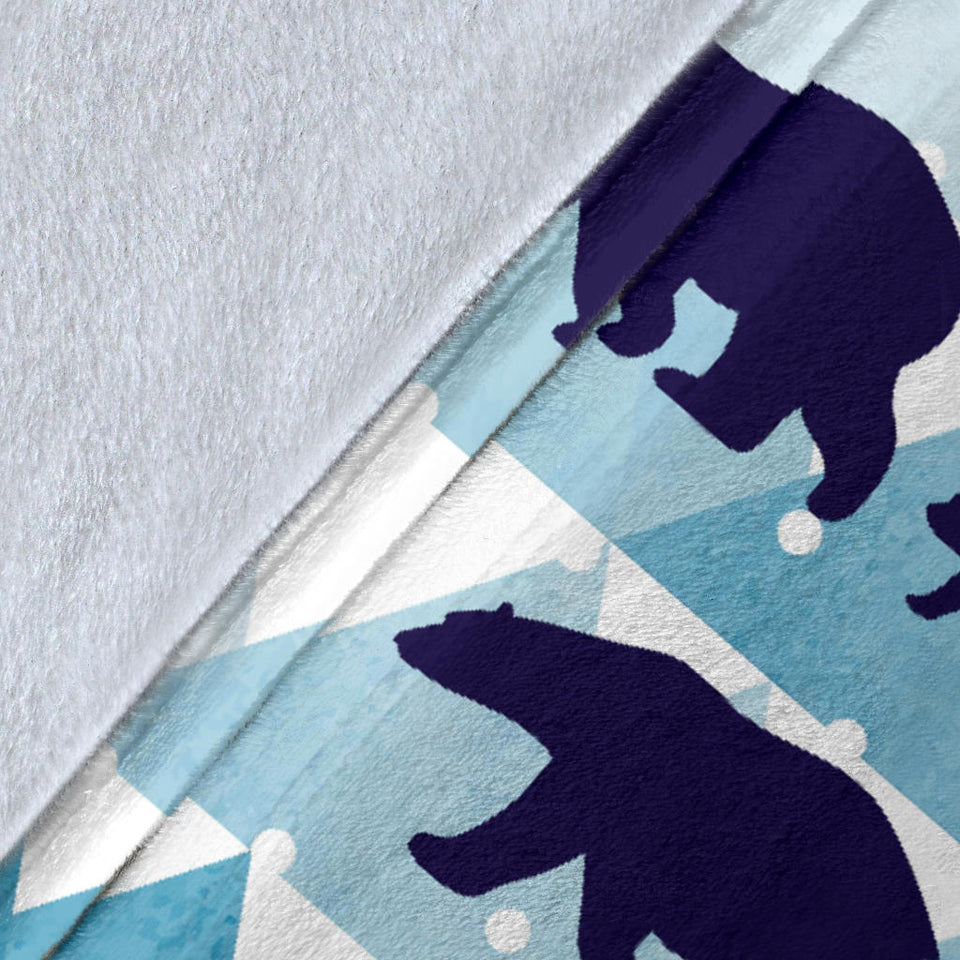 Polar Bear Winter Snow Pattern Premium Blanket