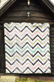 Zigzag  Chevron Paint Pattern Premium Quilt