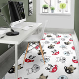 French Bulldog Cup Paw Pattern Area Rug