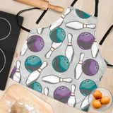 Bowling Ball And Pin Gray Background Adjustable Apron