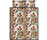 Red tulips and daffodils pattern Quilt Bed Set