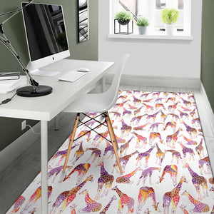 Giraffe Pattern Print Design 02 Area Rug