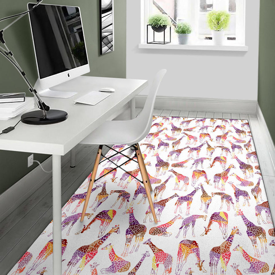Giraffe Pattern Print Design 02 Area Rug