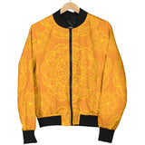 Orange Traditional Indian Elewomen'St Pattern Women'S Bomber Jacket