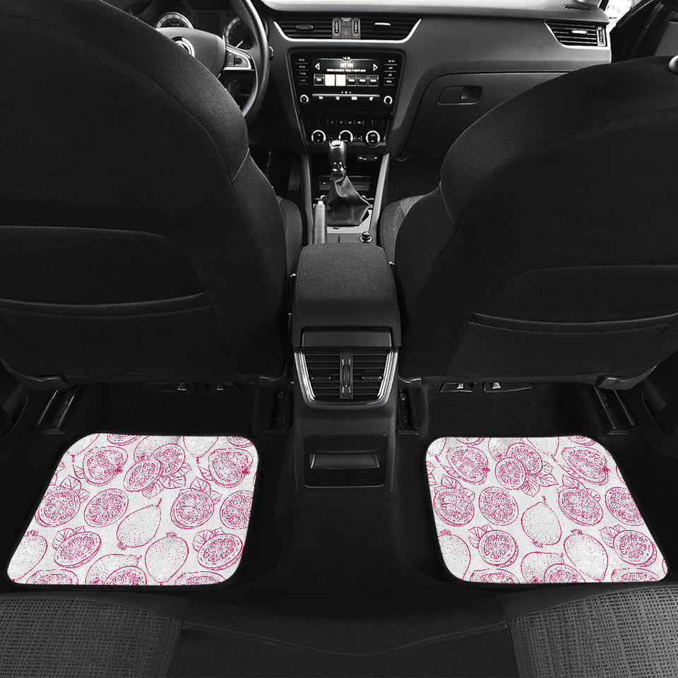 Sketch Guava Pattern Front And Back Car Mats