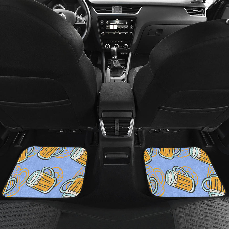 Beer Pattern Front And Back Car Mats