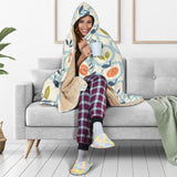 Apples Leaves Pattern Hooded Blanket