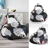 White Swan Blooming Flower Pattern Bean Bag Cover