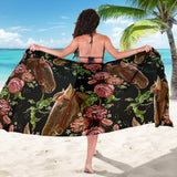 Horse Head Wild Roses Pattern Sarong