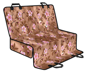 Pink Sakura Cherry Blossom Drak Brown Background Dog Car Seat Covers