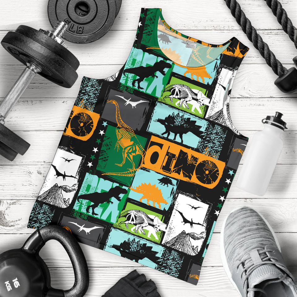 dinosaurs print pattern Men Tank Top