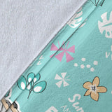 Cute Koalas Blue Background Pattern Premium Blanket