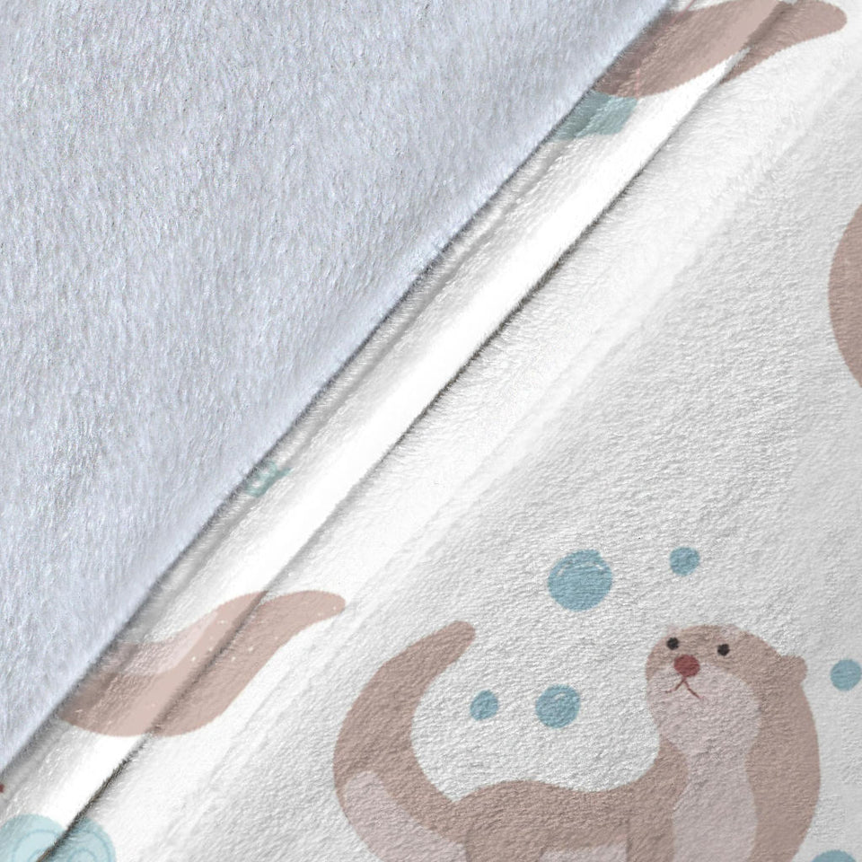 Cute Sea Otters Pattern Premium Blanket