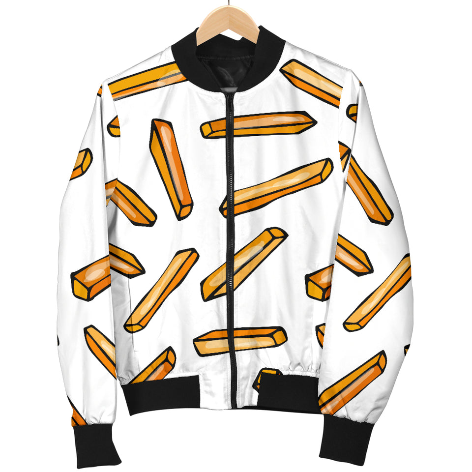 French Fries Potato Pattern Women'S Bomber Jacket