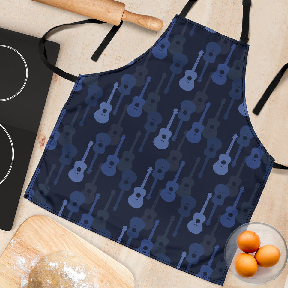Blue Theme Guitar Pattern Adjustable Apron