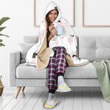 Poodle Dog Rose Cake Pattern Hooded Blanket