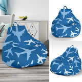 Airplane Pattern In The Sky Bean Bag Cover