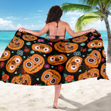 Pumpkin Flowers Spiderweb Halloween Theme Sarong