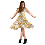 Rhino Yellow Theme Pattern Sleeveless Midi Dress
