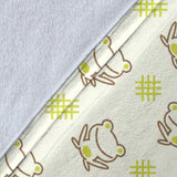 Cute Cartoon Frog Baby Pattern Premium Blanket