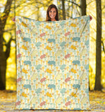 Hippopotamus Pattern Print Design 04 Premium Blanket