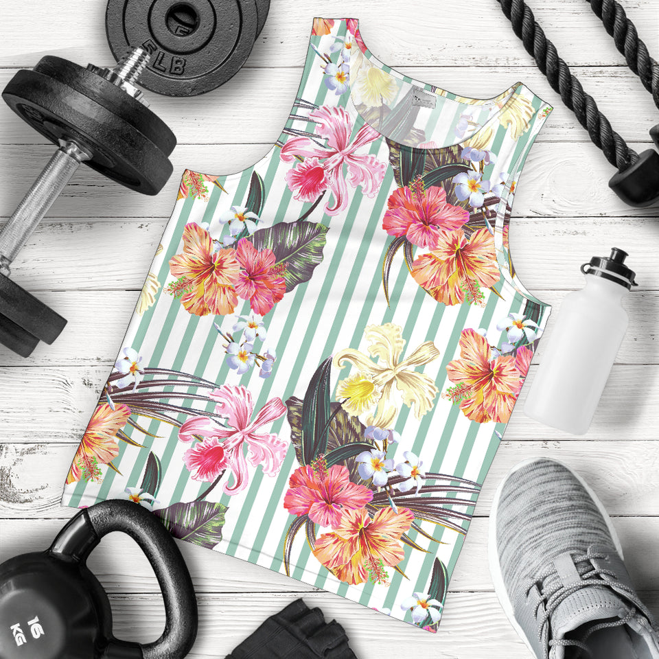 Colorful orchid flower pattern Men Tank Top