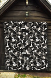 Crow Illustration Pattern Premium Quilt