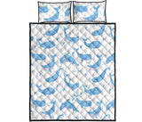 Blue whale pattern Quilt Bed Set