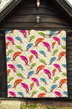 Colorful Chameleon Lizard Pattern Premium Quilt.