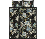 Japanese crane ornament elements Quilt Bed Set