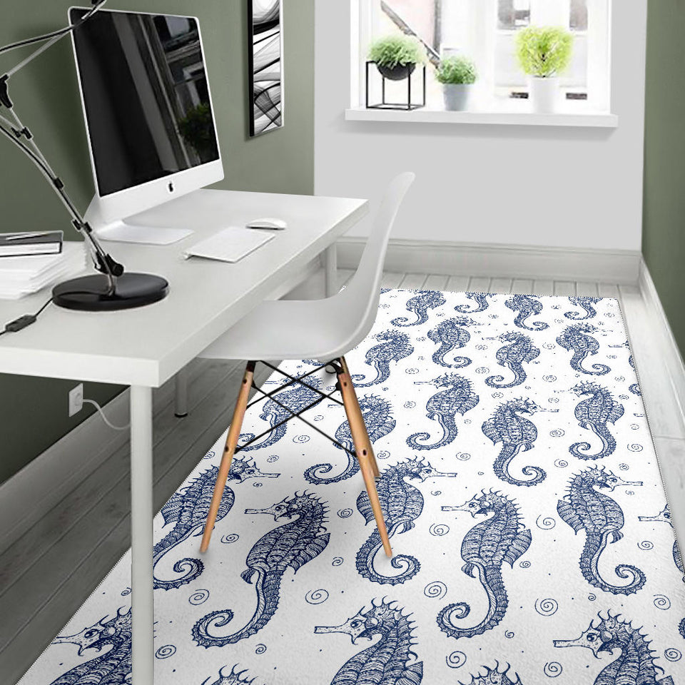Seahorse Pattern Background Area Rug