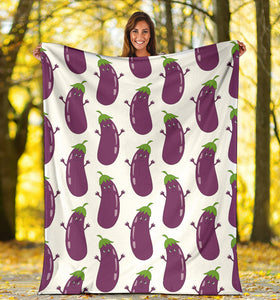 Eggplant Pattern Print Design 01 Premium Blanket