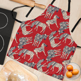 Zebra Abstract Red Background Adjustable Apron