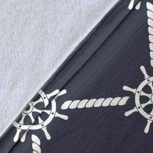 Nautical Steering Wheel Rope Pattern Premium Blanket