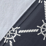 Nautical Steering Wheel Rope Pattern Premium Blanket