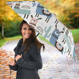 Lama Alpaca Cactus Hand Drawn Pattern Umbrella