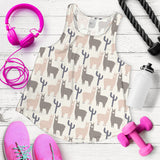 Llama Alpaca pattern Women Racerback Tank Top