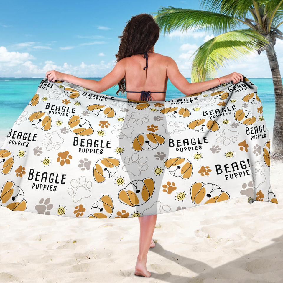 Cute Beagle Dog Pattern Background Sarong
