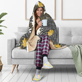 Beautiful Gold Autumn Maple Leaf Pattern Hooded Blanket