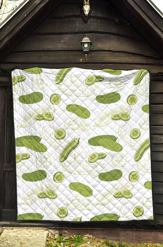 Cucumber Sketch Pattern Premium Quilt
