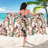 Peacock Tropical Flower Pattern Sarong