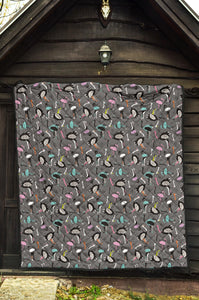 Ostrich Pattern Print Design 01 Premium Quilt