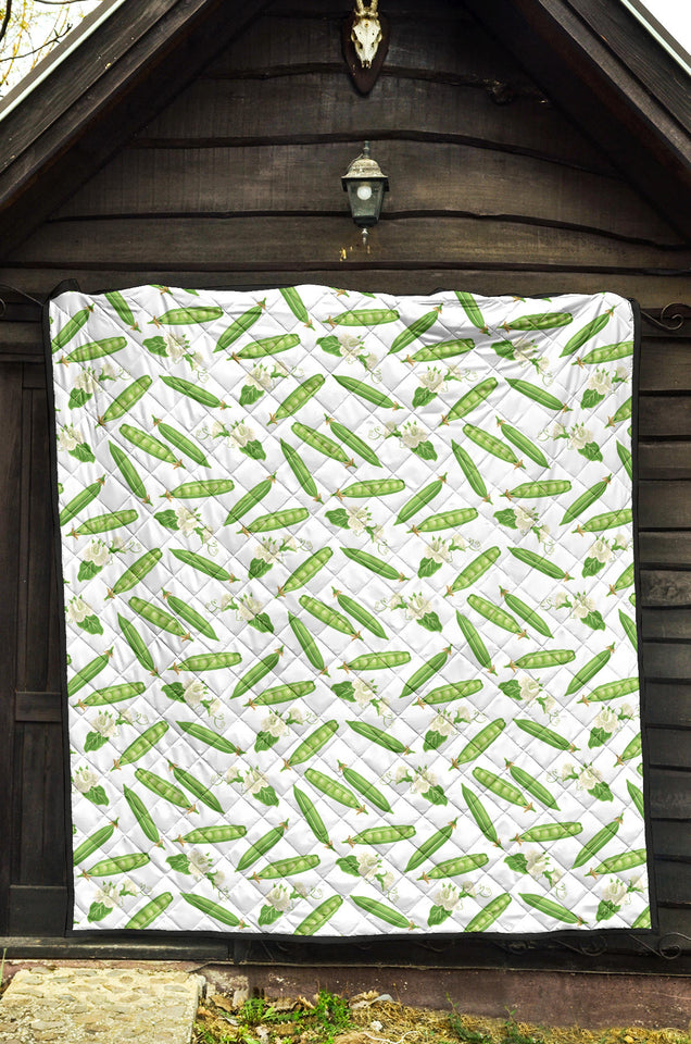 Green Peas Pattern Print Design 04 Premium Quilt