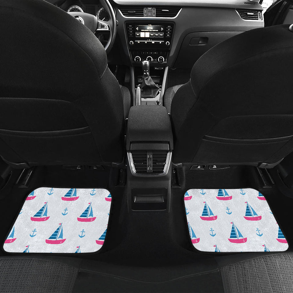 Sailboat Anchor Pattern Front And Back Car Mats
